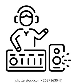 A line style icon of a soundboard