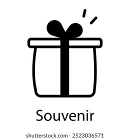 Um ícone de estilo de linha do souvenir 