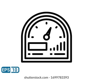 line style icon of speedometer on white background. EPS 10