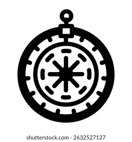 A line style icon of spinning roulette wheel