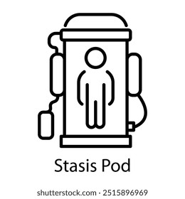 A line style icon of stasis pod 