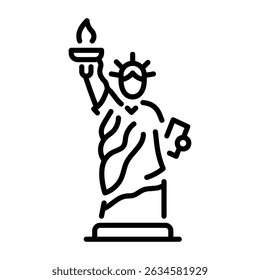 A line style icon of statue liberty monument