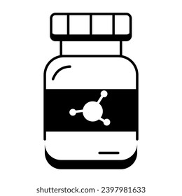 A line style icon of supplement jar 