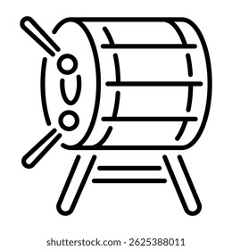 A line style icon of taiko drum 