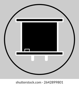 Line style icon of teaching or presentation whiteboard.