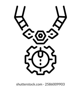 A line style icon of tech necklace 
