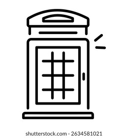 A line style icon of telephone booth