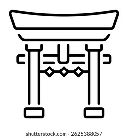 A line style icon of torii gate 