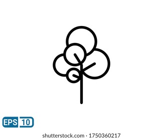 line style icon of tree isolated on white background. EPS 10