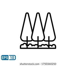 line style icon of tree. vector illustration for graphic design, website, UI isolated on white background. EPS 10