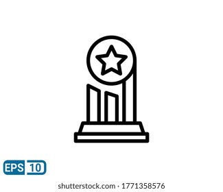 line style icon of trophy. vector illustration for graphic design, website, UI isolated on white background. EPS 10