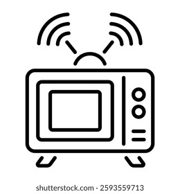 A line style icon of tv antenna 