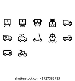 Gráfica vectorial del icono de estilo de línea del vehículo. Perfecto para etiquetas o para cualquier proyecto