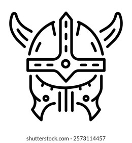 A line style icon of viking helmet 