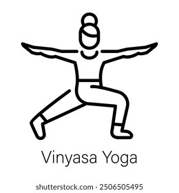 Line style icon of vinyasa pose 