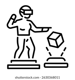 A line style icon of virtual reality technology 