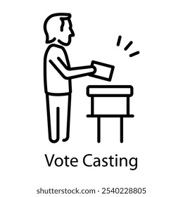 Un icono de estilo de línea de emisión de votos 