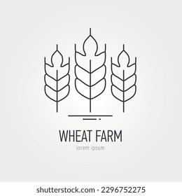 Line style icon of a wheat. Simple pictogram.