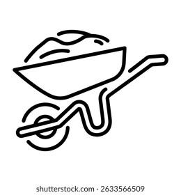 A line style icon of wheelbarrow