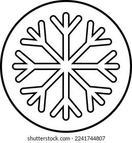 line style icon of winter snowflake isolated on white background. EPS 10