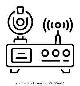 A line style icon of wireless network device 