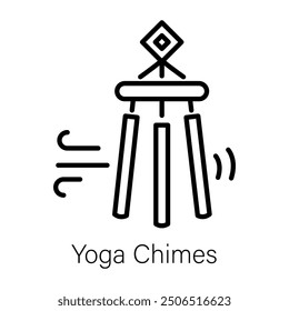 A line style icon of yoga chimes 