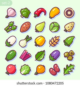 Line style icons. Vegetables