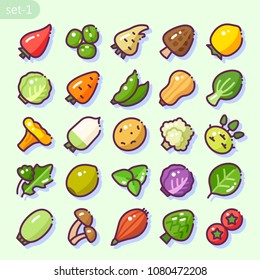 Line style icons. Vegetables