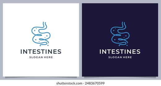 line style intestine organ human logo template inspiration