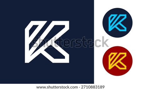 Line style K letter logo