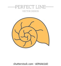 Line style logotype with shell.
