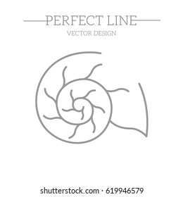 Line style logotype with shell.