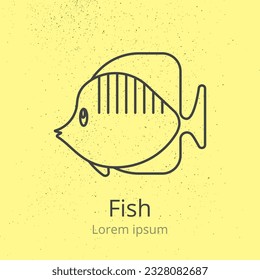Line style logotype template and gold fish  Isolated background   easy to use