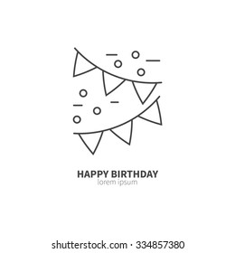 Line style logotype template with holiday decorations. Easy to use business template. Christmas series.
