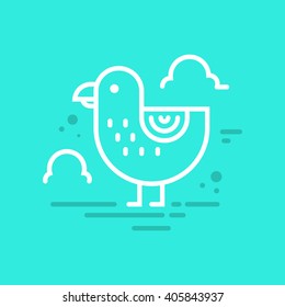 Line style logotype template with seagull. Isolated on background and easy to use. Perfect logo for your business. Clean and minimalistic symbol. Summer vacation concept.