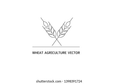 Line style logotype template with wheat. Easy to use business template.Vector illustration EPS 10.