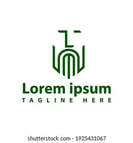 line style man with beard logo design icon gentleman Vector illustration