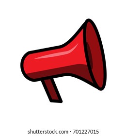 Line style megaphone icon isolated on white background. Vector illustration