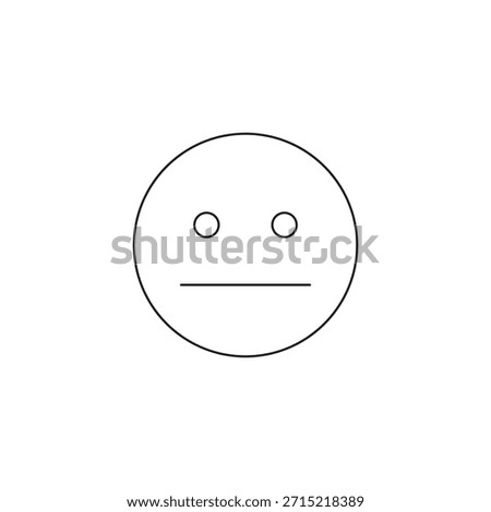 Line style neutral face emoji icon for feedback or emotion.