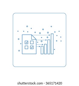 Line style pictogramm, symbols for web. Button of business report. Isolated on background and easy to use. Perfect icon your site. Vector line style icons