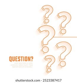 fundo do sinal de ponto de interrogação do estilo de linha para vetor de discussão na web