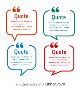 line style quote mark template set of four