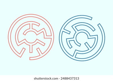 estilo de línea redondo laberinto patrón de fondo encontrar la idea de solucionar el Vector de tareas