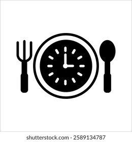 Line style of sahur food icon and clock with time at three in the morning