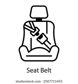 A line style seat belt icon 