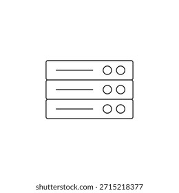 Symbol für einen Linienstil-Server, der die Datenspeicherung oder das Hosting darstellt.