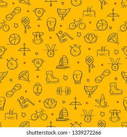 Line style sport pattern. Doodle seamless background. The modern and light pattern is ideal for promotional products, textiles, websites, identity, packaging and more