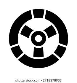 Lenkradsymbol im Linienstil für Mechanik und Fahrzeugdesign.