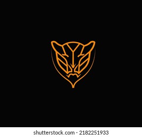 Plantilla de símbolo, símbolo o logotipo del vector abstracto de tigre de estilo de línea