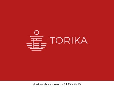Line style torii gate logo with clean Zen energy